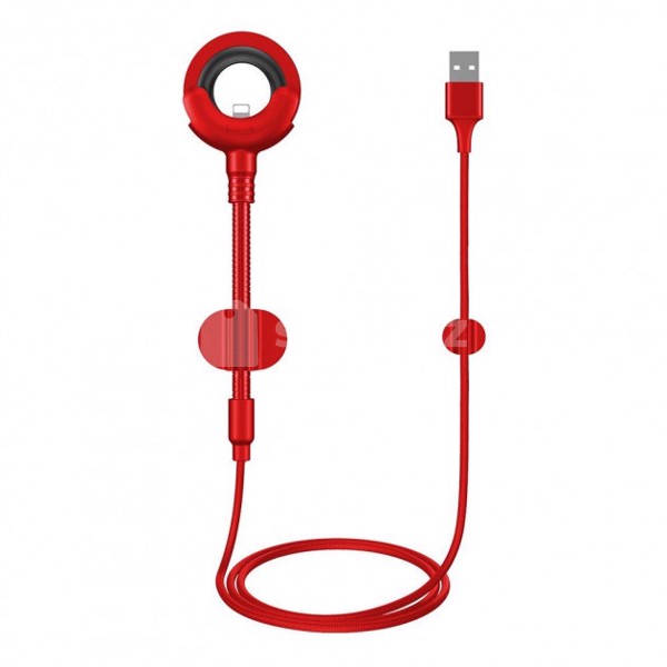 Telefon tutacağı Baseus O-type with Lightning cable 2in1 Red (CALOX-09)