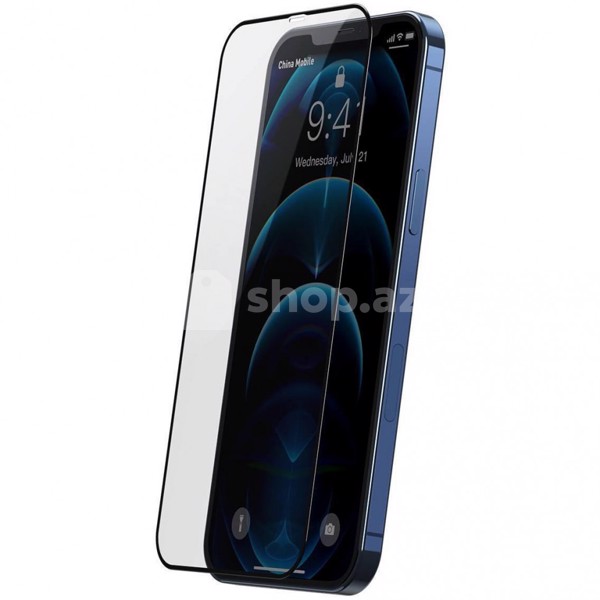 Qoruyucu şüşə Baseus  0.23mm Curved-screen Tempered Glass Screen Protector with Crack-resistant Edges and Anti-spy Function iPhone 12 mini 5.4inch
