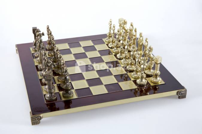  Şahmat Madon Renaissance set with gold-silver chessmen/Red
