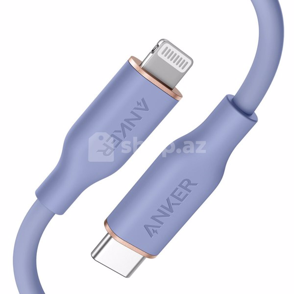 USB Type-C to Lightning  kabeli Anker PowerLine III 0.9 m Purple