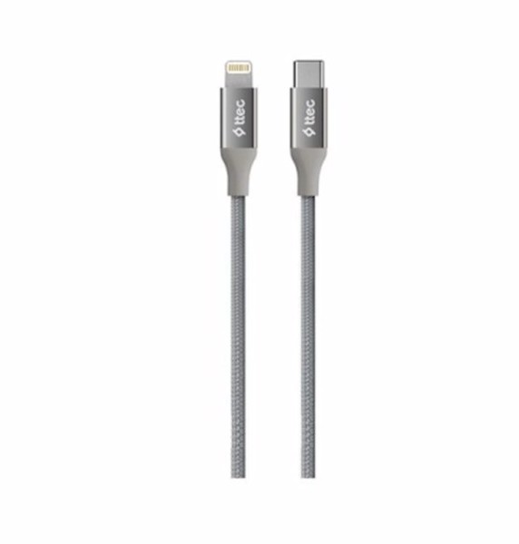 USB Type-C to Lightning  kabeli Ttec AlumiCable Type-c to Lightning Fast Charging Silver
