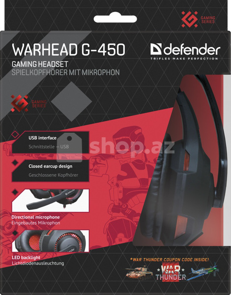 Qulaqlıq Defender Warhead G-450 USB