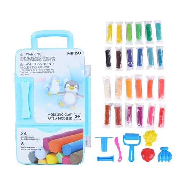 Uşaq yaradıcılığı üçün dəst Miniso 24 Colors Modeling Clay (Blue Refrigerator)