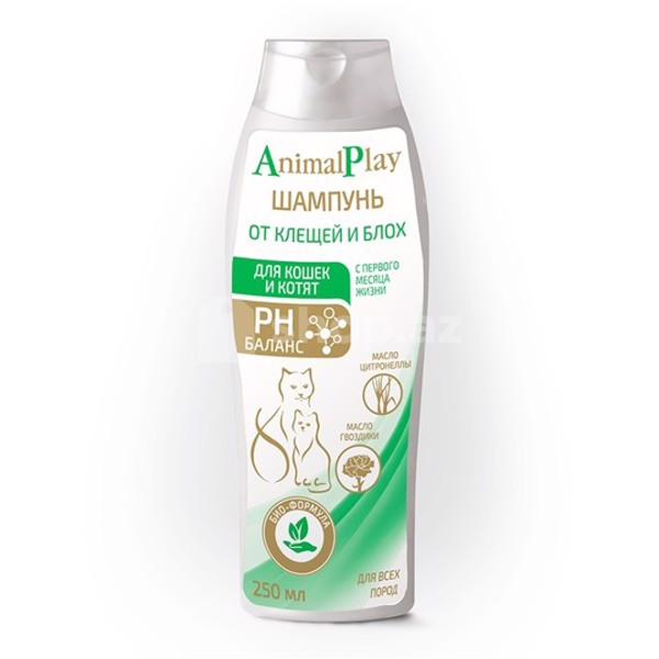 Pişiklər üçün şampun Animal Play Gənə və bit əleyhinə 250 ml