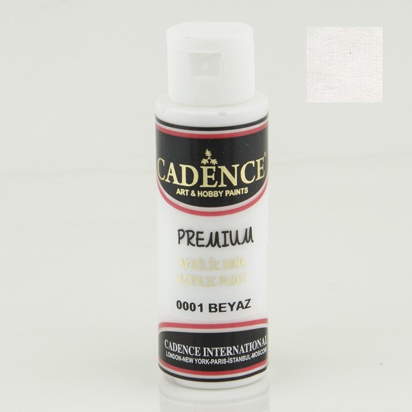 Dekorativ akril boya Cadence Premium 0001 White 70 ml