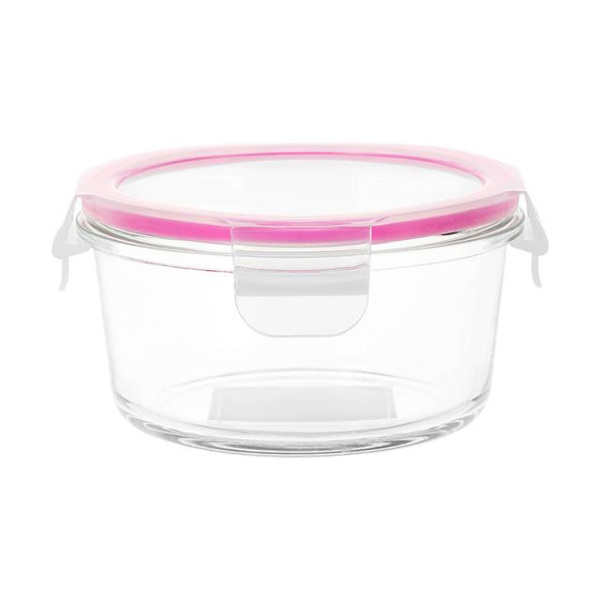 Yemək üçün konteyner Miniso High Borosilicate Glass Round 350ml (Pink)