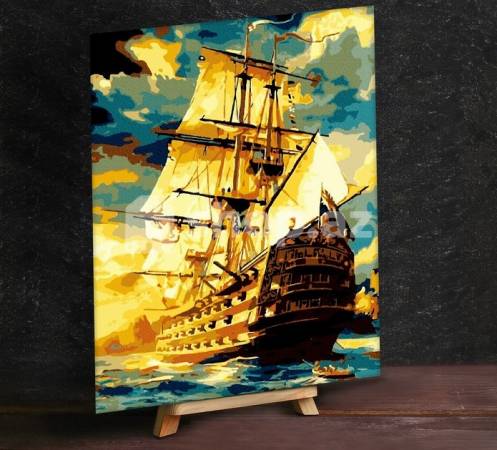 Rəsm Stem Картина по номерам «Корабль в океане» 4580365
