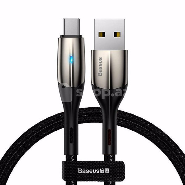 USB Type-C kabeli Baseus Horizontal Data Cable 1M BLACK (TZCATSP-A01)