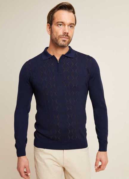 Kişi sviteri BİSSE Regular Fit Polo Laci