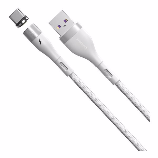USB Type-C kabeli Baseus Zinc Magnetic Safe Fast Charging Data Cable USB to Type-C 5A 1m Ağ (CATXC-NG1)