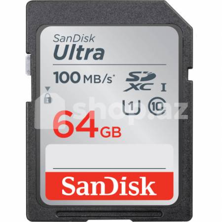 Yaddaş kartı SD SanDisk Ultra 64 Gb 100 Mbs