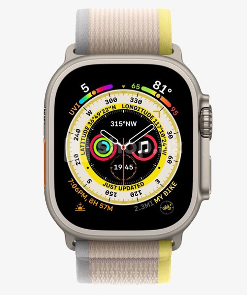 Smart saat Apple Watch Ultra GPS + Cellular, 49mm, Natural, Yellow/Beige Trail Loop