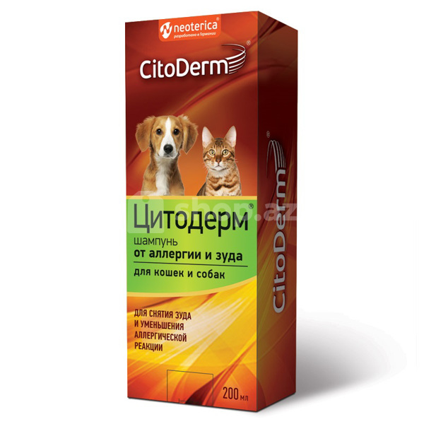 İtlər və pişiklər üçün şampun CitoDerm Qaşınma və Allergiya əleyhinə 200 ml