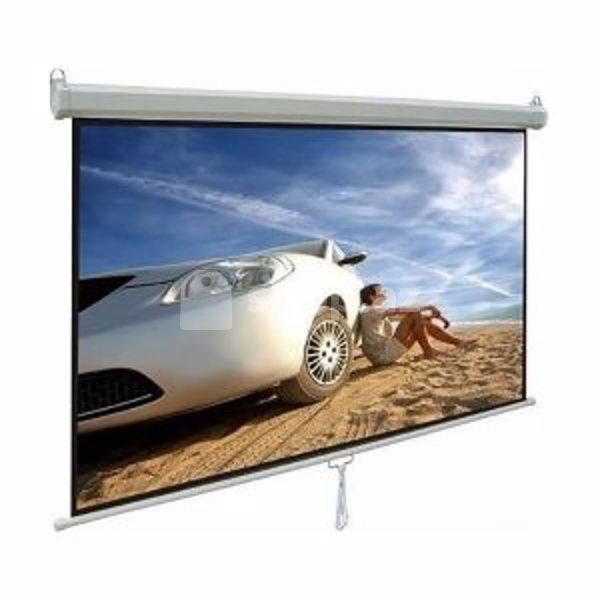 Manual Screen (70"x70") 180x180cm, White Matt 3D Support with 4cm Black boarders