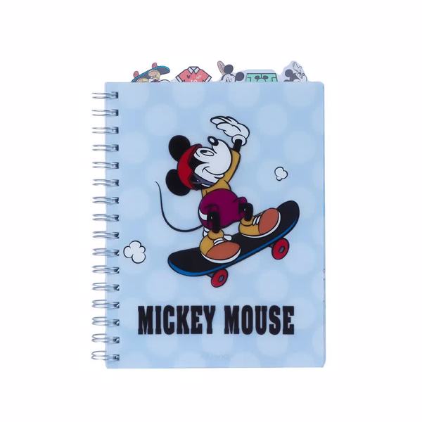 Bloknot Miniso Mickey Mouse Sports Collection A5 Wire-bound with PP Separator (120 Sheets)(Blue)