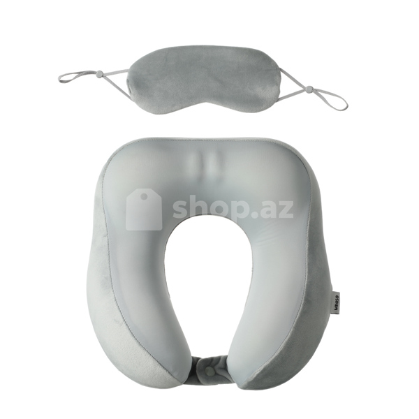 Ortopedik yastıq + yuxu üçün göz maskası Miniso Gray