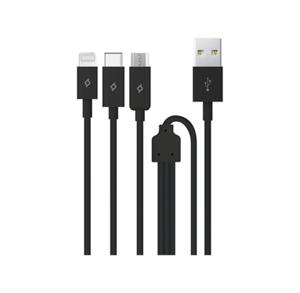 Micro USB kabeli Ttec AlumiCable Trio Charge/Data Cable, Black