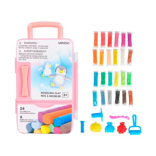 Uşaq yaradıcılığı üçün dəst Miniso 24 Colors Modeling Clay (Pink Refrigerator)