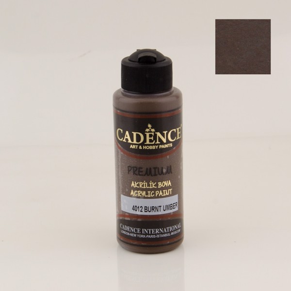 Dekorativ akril boya Cadence Premium 4012 Burnt Umber 120 ml