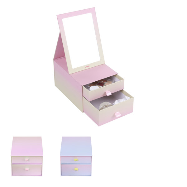 Kosmetika üçün orqanayzer Miniso Macaron Fantasy Series Double-Layer Table Mirror