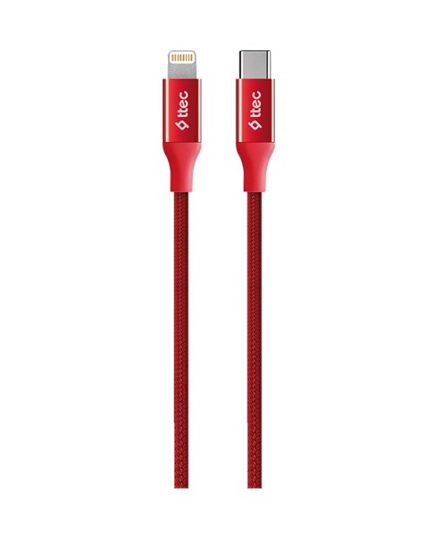 USB Type-C to Lightning  kabeli Ttec AlumiCable Type-c to Lightning Fast Charging Red