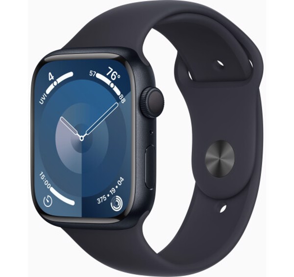 Smart saat Apple Watch Series 9 GPS, 45mm, Midnight, Midnight Sport Band
