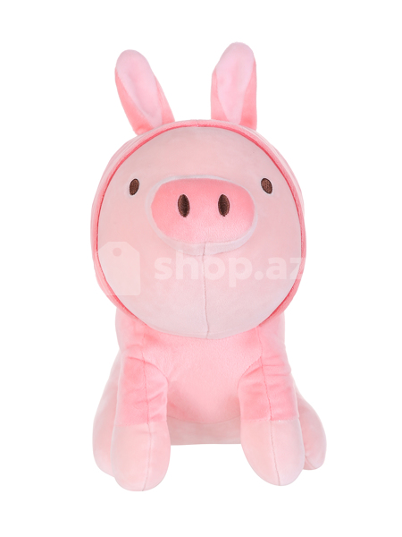 Yumşaq oyuncaq Miniso Sitting Piglet Plush with Rabbit Hoodie