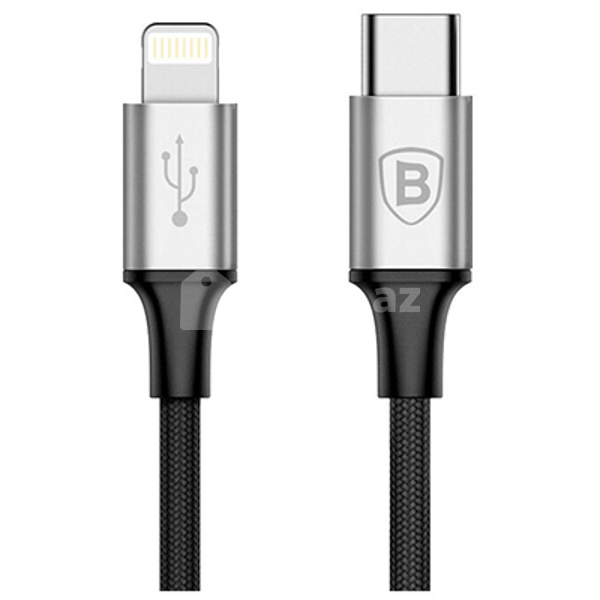 USB Type-C to Lightning  kabeli Baseus Rapid Series  2A 1.2M Silver+Black CATSU-S1