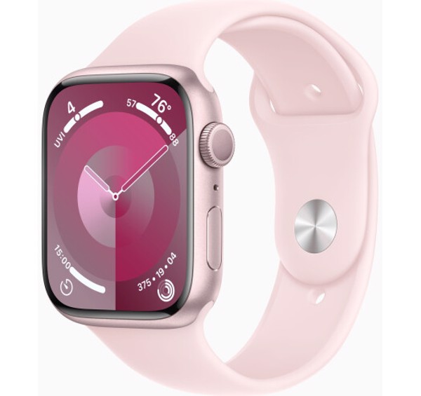 Smart saat Apple Watch Series 9 GPS, 45mm, Pink, Light Pink Sport Band