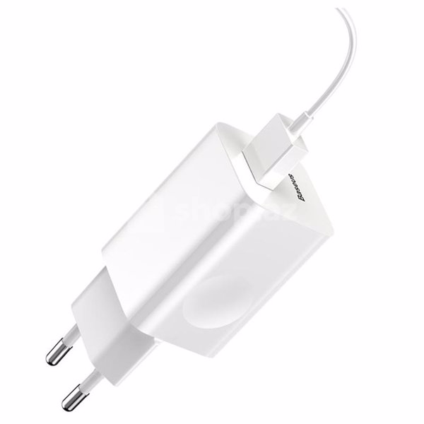 Adapter Baseus Quick Charge/Cable Type-C 12V/2A WHITE (TZCCKC-B02)