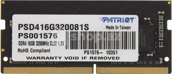 Əməliyyat yaddaşı Patriot SL DDR4 16GB 3200MHz SODIMM 