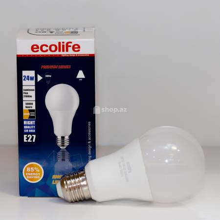  LED lampa Ecolife BULB 24W E27 3000K 9601057