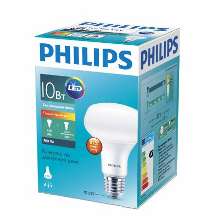  LED lampa Philips Spot 10W E27 2700K 230V R80 RCA