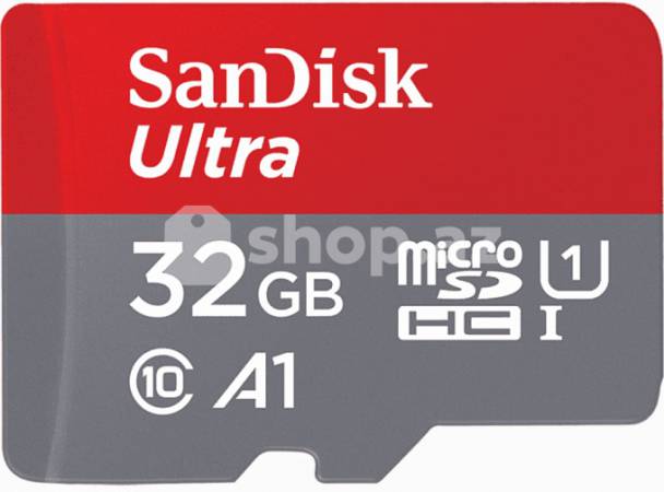 Yaddaş kartı Micro SD SanDisk 32 GB microSDHC UHS-I Ultra A1 + SD Adapter SDSQUAR-032G-GN6MA