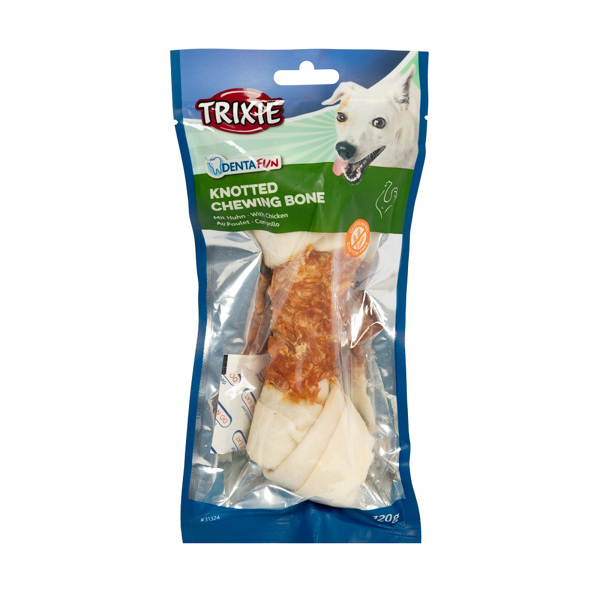 İtlər üçün toyuq ətli çərəz Trixie DENTAfun Knotted Chewing Bone 120gr