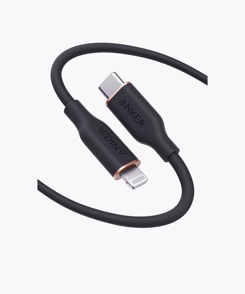 USB Type-C to Lightning  kabeli Anker PowerLine III Flow USB-C with Lightning Connector 6ft B2B - UN (excluded CN, Europe) BLACK