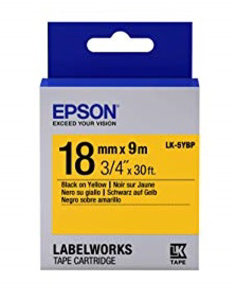 Kartric Epson Tape LK5WBW Strng adh Blk/Wht 18/9