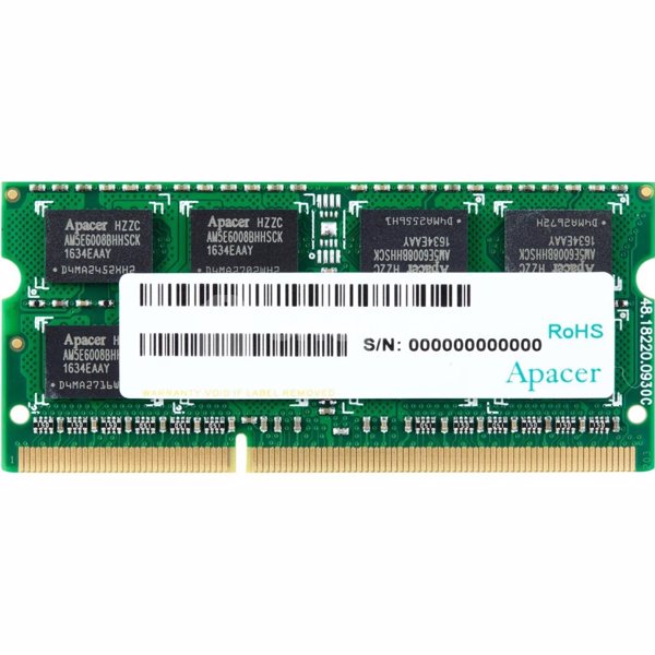 Əməliyyat yaddaşı Apacer SODIMM 8 GB PC-3-10600 Mb/s DDR3 1333 MHz for NB