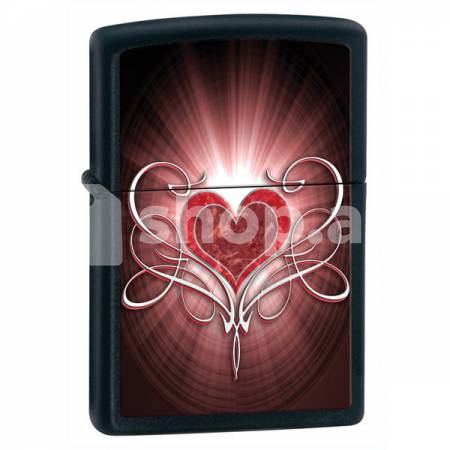  Alışqan Zippo Black Matte Heart 28043