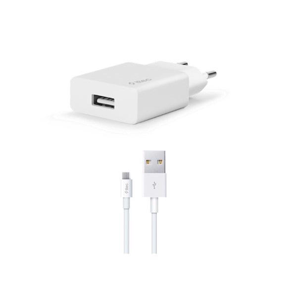 Adapter Ttec SmartCharger Travel Charger , 2.1A , Micro USB Cable , White