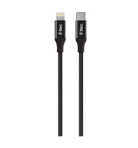 USB Type-C to Lightning  kabeli Ttec AlumiCable Type-c to Lightning Fast Charging Black