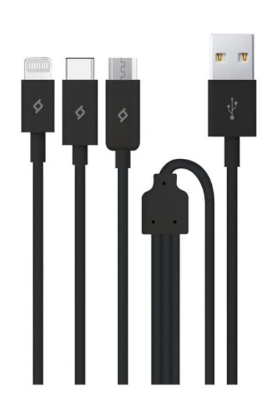 Micro USB kabeli Ttec Trio Charge / Data Mini Cable, Black