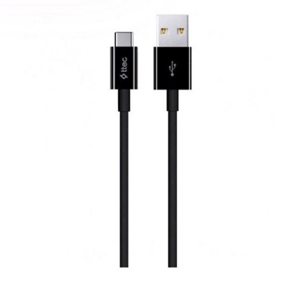 USB Type-C kabeli Ttec Charge / Data Cable , 2.0 , Black