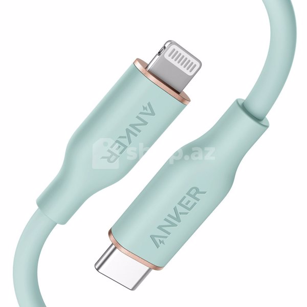 USB Type-C to Lightning  kabeli Anker PowerLine III 0.9 m Green