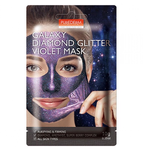 Üz üçün Maska Purederm Galaxy Diamond Glitter Violet
