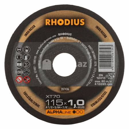  Kəsmə diski Rhodius 207436 (115 x 1.0)