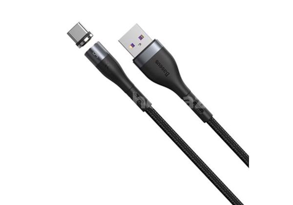 USB Type-C kabeli Baseus Zinc Magnetic Safe Fast Charging Data Cable USB to Type-C 5A 1m Boz-Qara (CATXC-NG1)