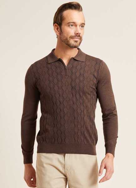Kişi sviteri BİSSE Regular Fit Brown