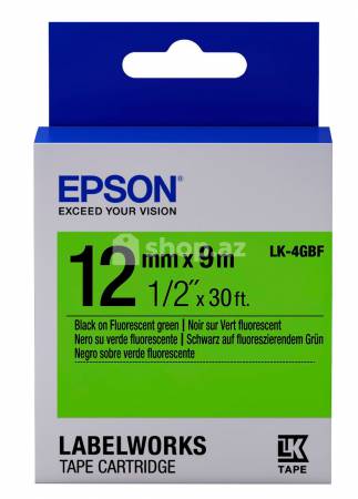 Printerlər üçün lent Epson Tape - LK4GBF Fluor Blk/Green 12/9