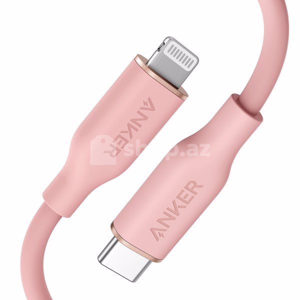 USB Type-C to Lightning  kabeli Anker PowerLine III 0.9 m Pink